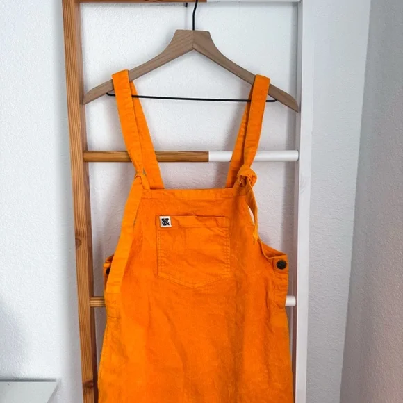 Lucy & Yak Mini Pini Corduroy Overall Dress Orange - Picture 5 of 13